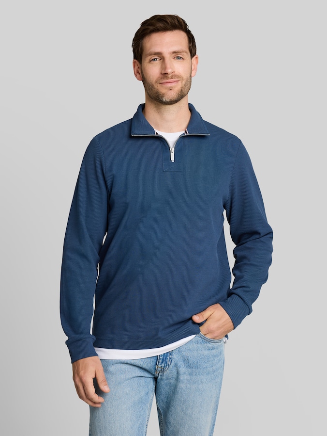 Troyer Sweatshirt aus Baumwolle von Men, Dark Duck Blue