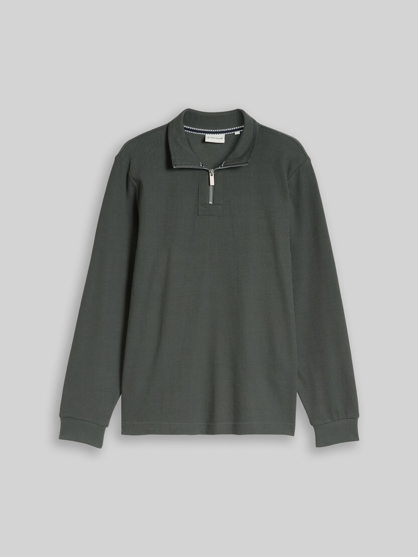 Cotton Troyer Sweatshirt by Men, Darkest Olive