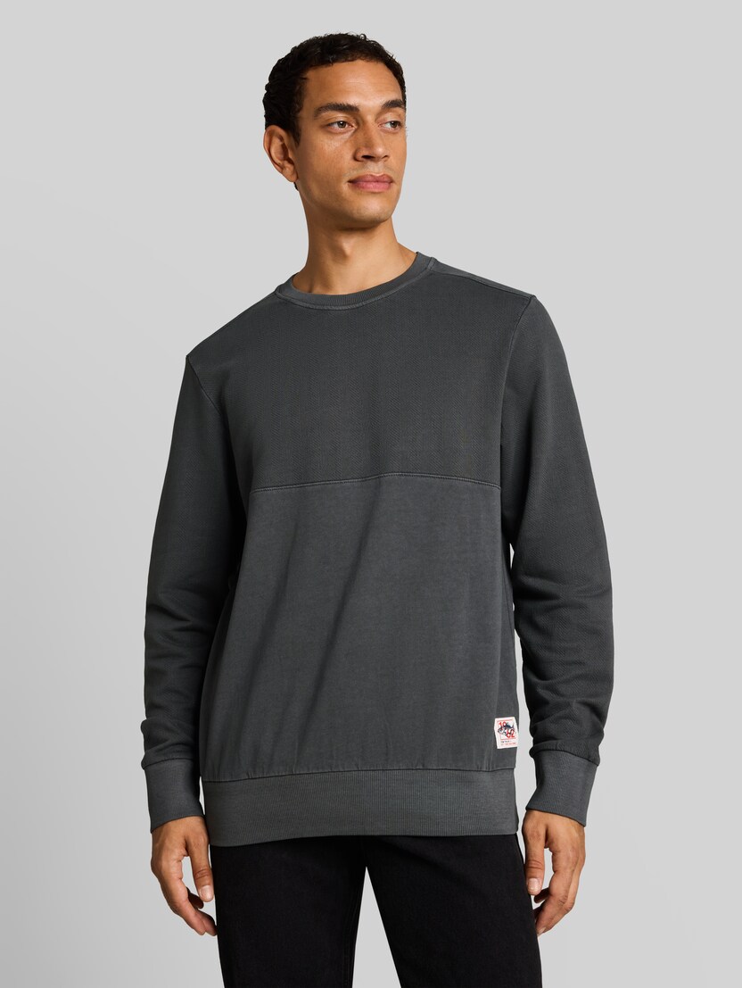 Sweatshirt met used-look door Men, Tarmac Grey