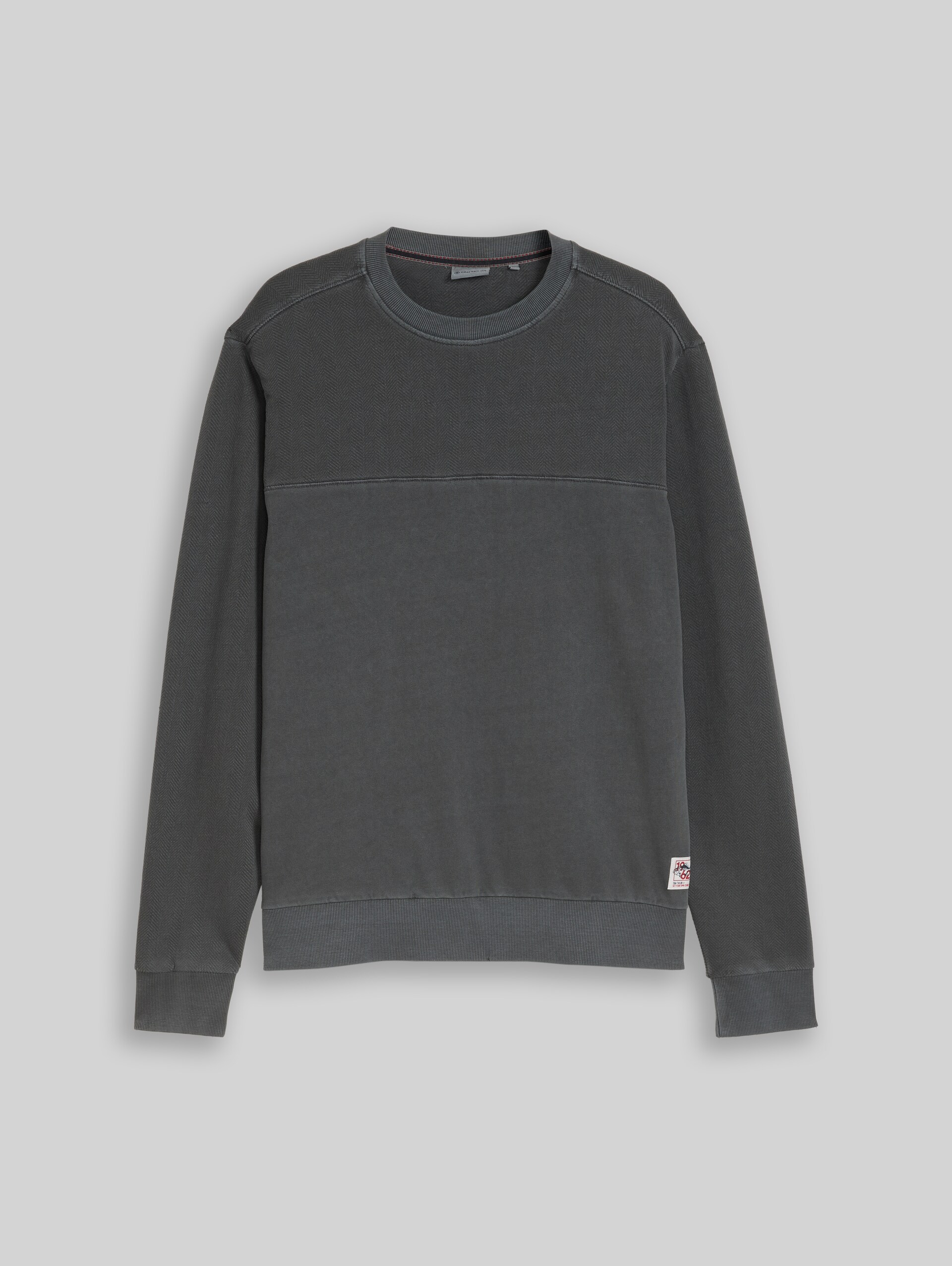 Sweatshirt met used-look - Tarmac Grey - Product vooraanzicht