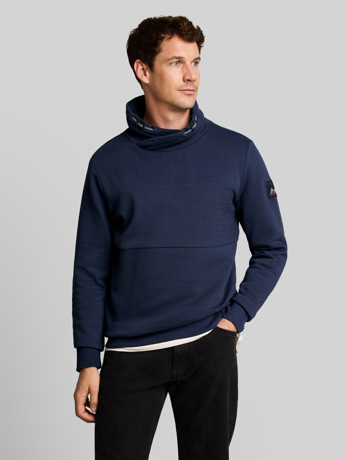 Snood-sweatshirt van katoen door Men, Indigo Ink Blue