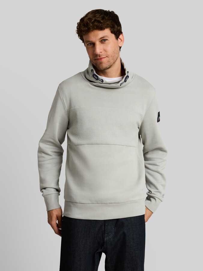 Snood-sweatshirt van katoen door Men, iron mint
