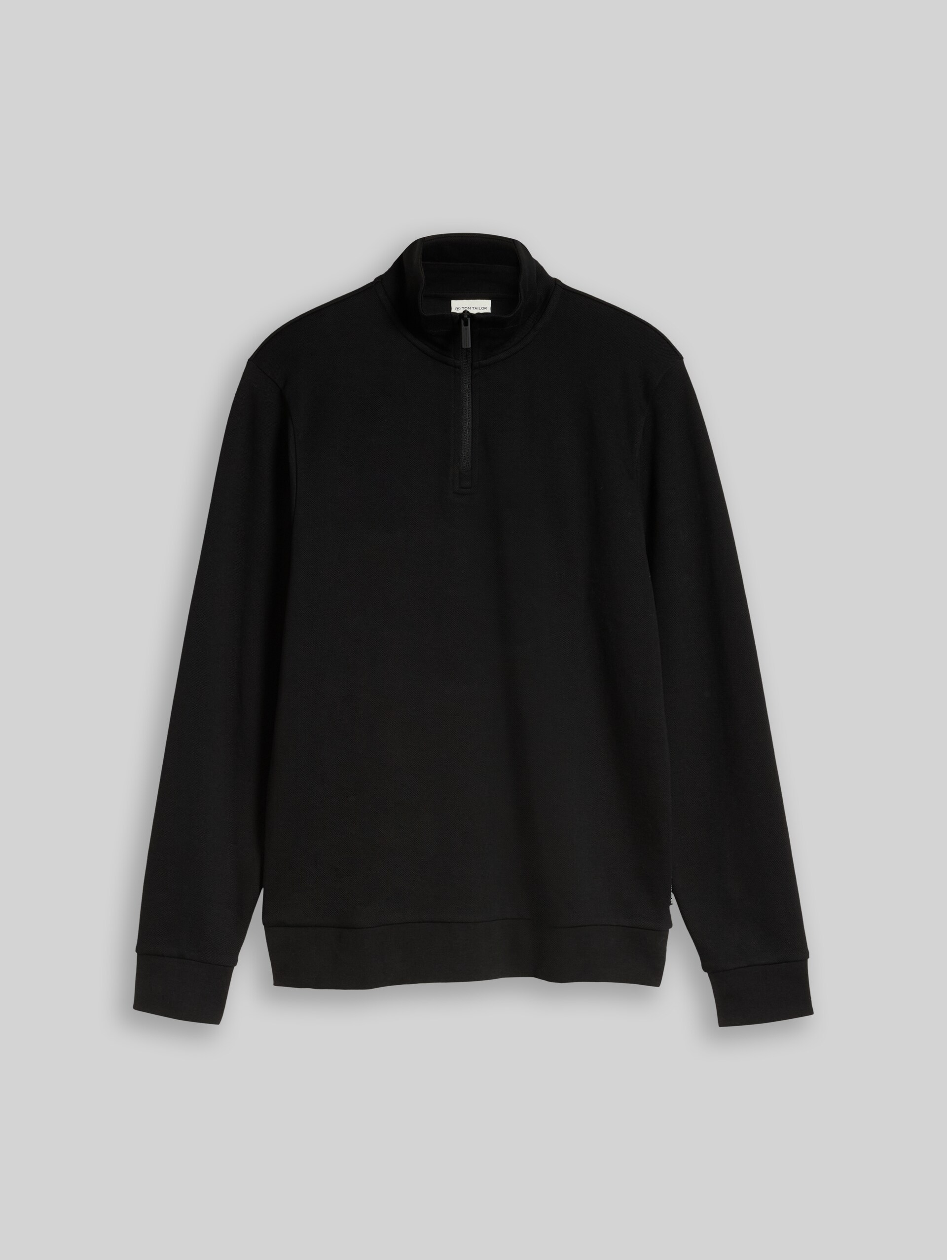 Troyer Sweatshirt - Black - Vorder-Produkt-Ansicht