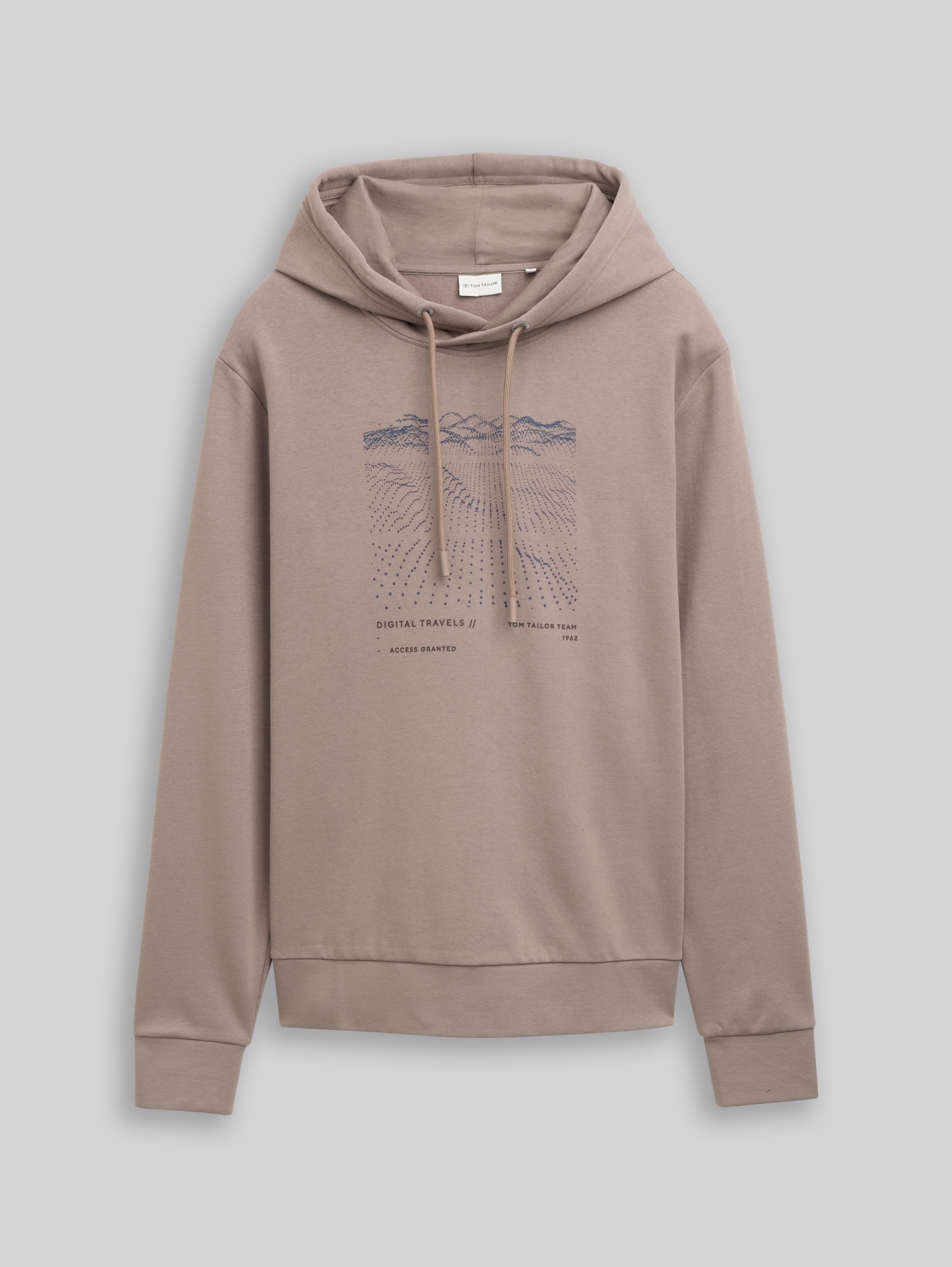 Hoodie met print - Driftwood Taupe - Product vooraanzicht