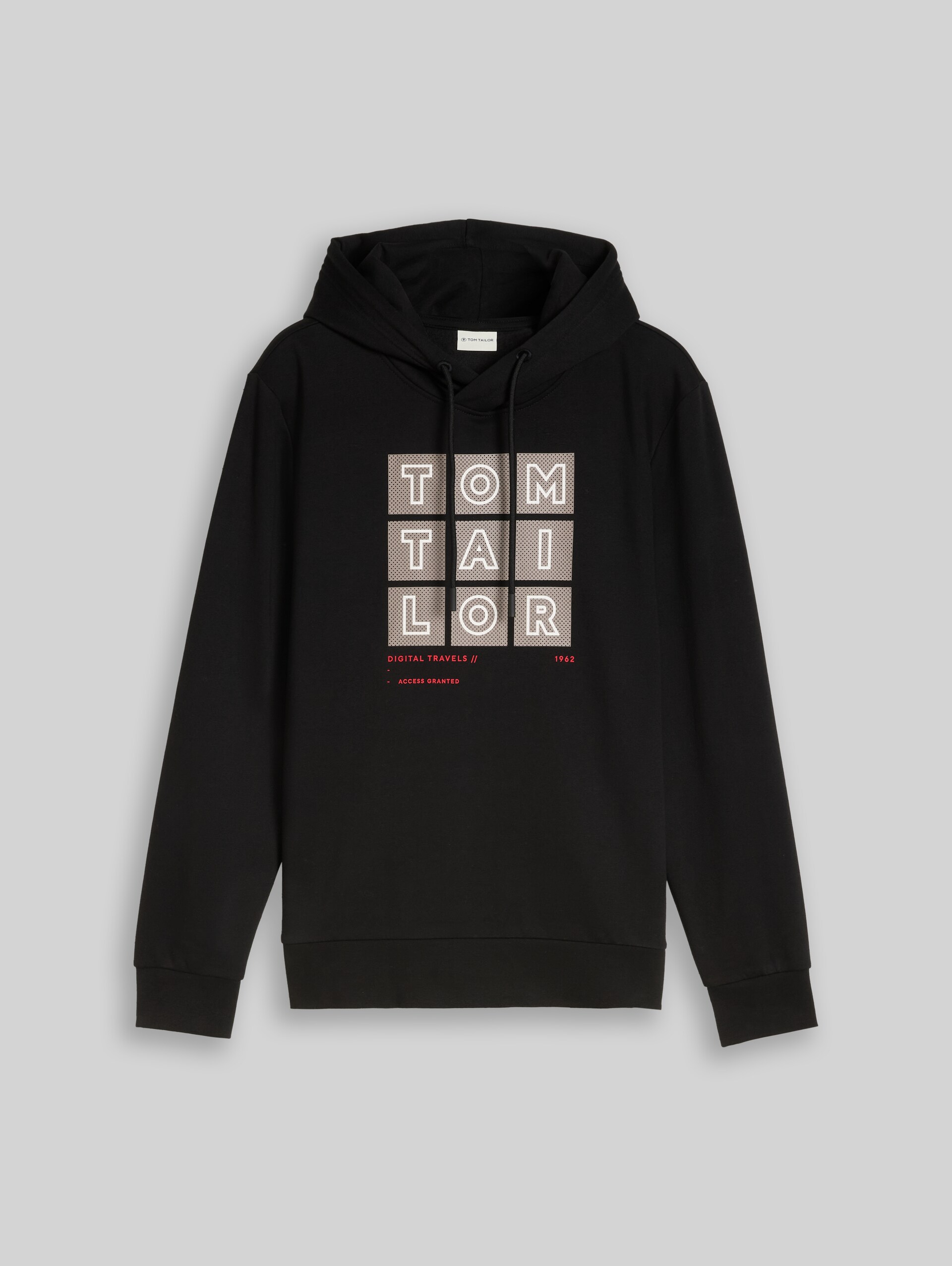 Sweat à capuche imprimé - Black - Vue de face du produit