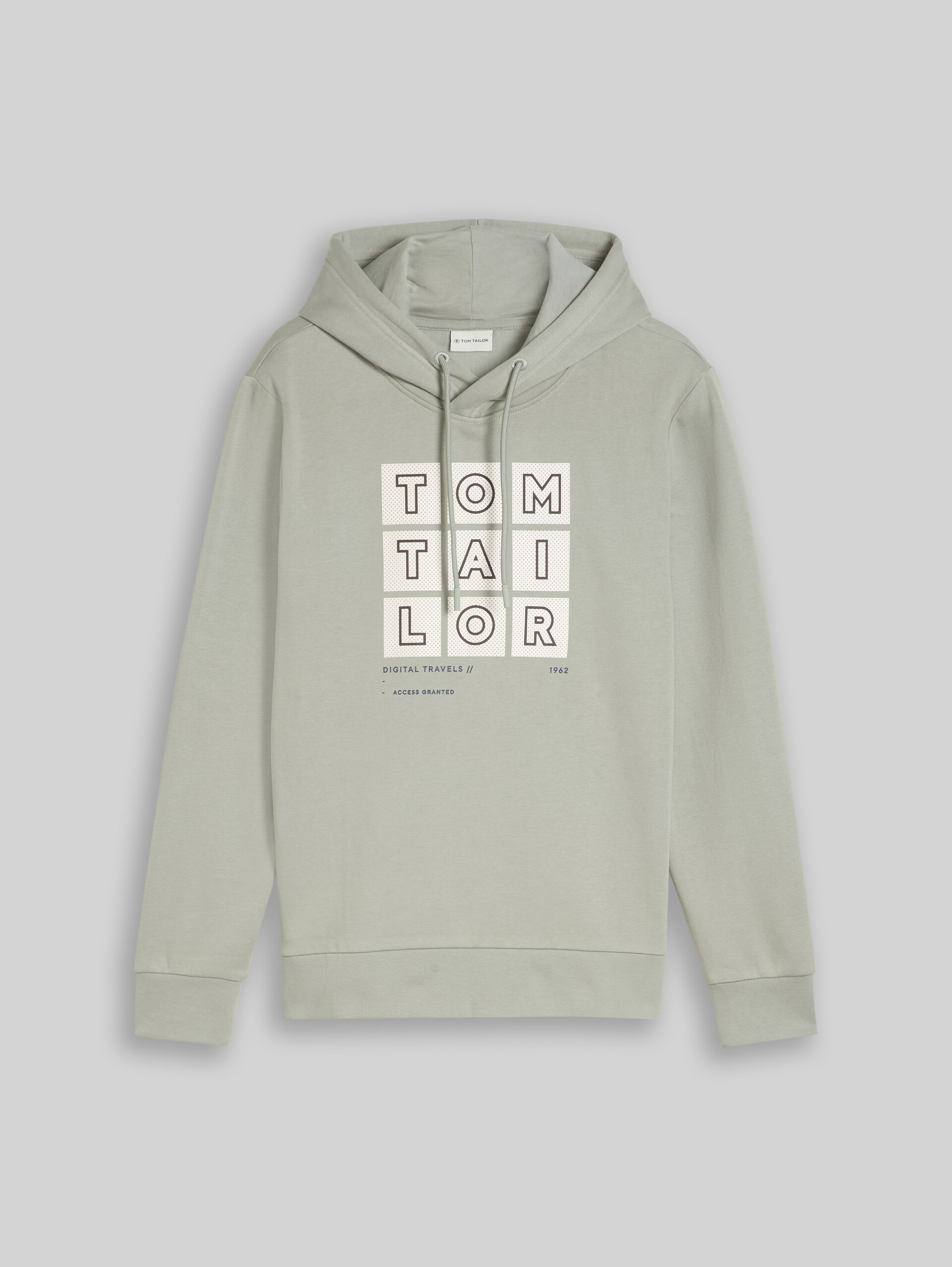 Hoodie sweatshirt with print - iron mint - Front product view