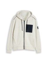 Ausgewählt, Hoodie Sweatjacke mit Brusttasche von Tom Tailor, weiß