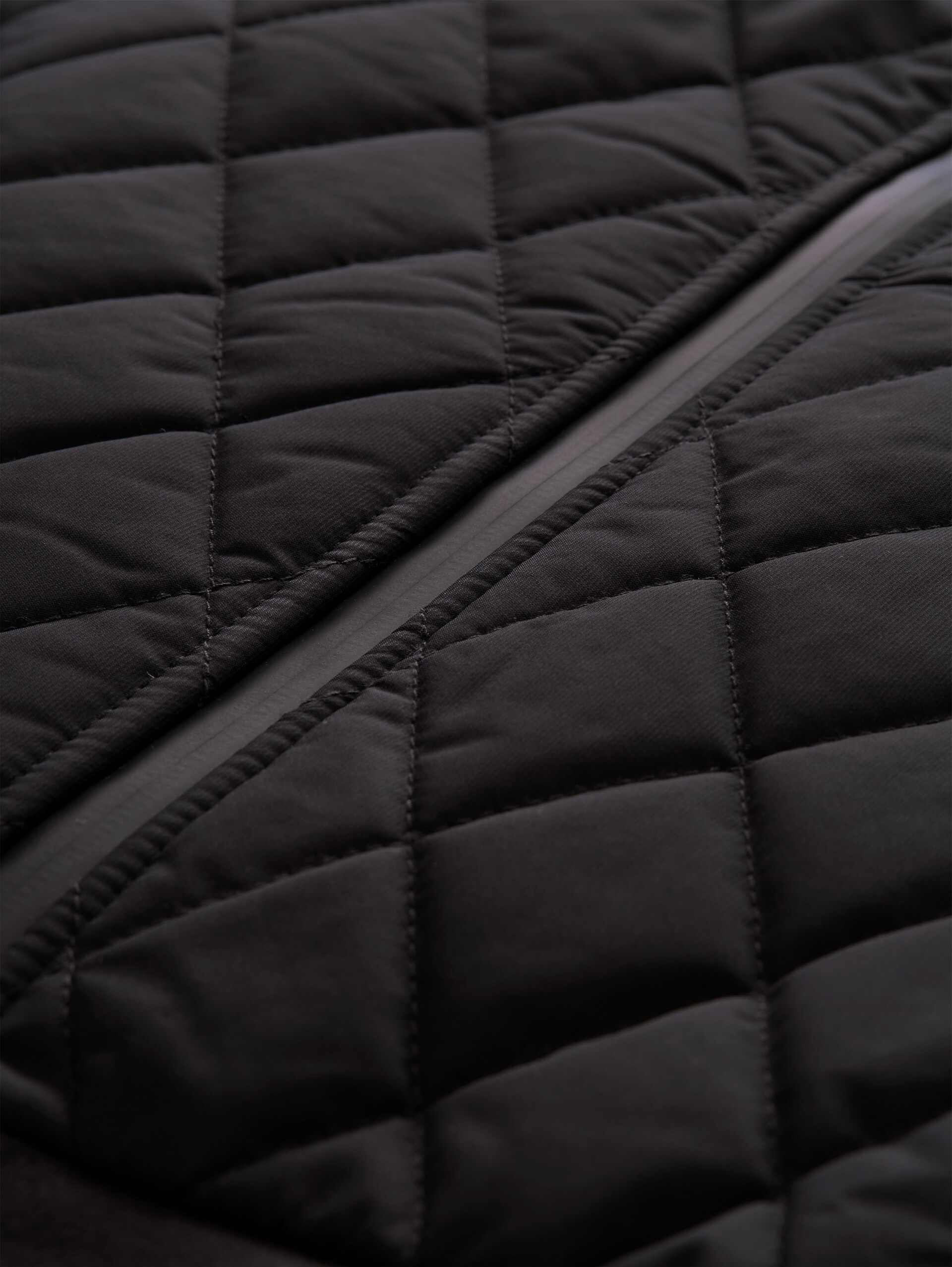Hybrid Sweatjacke mit Stehkragen - Black - Material-Ansicht