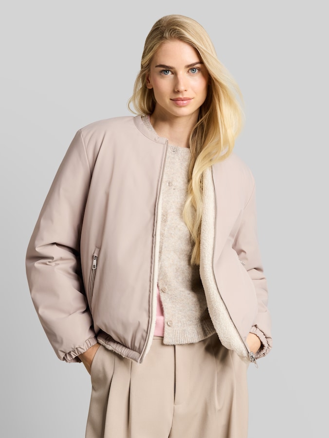 Veste Teddy réversible par Denim Female, atmosphere beige