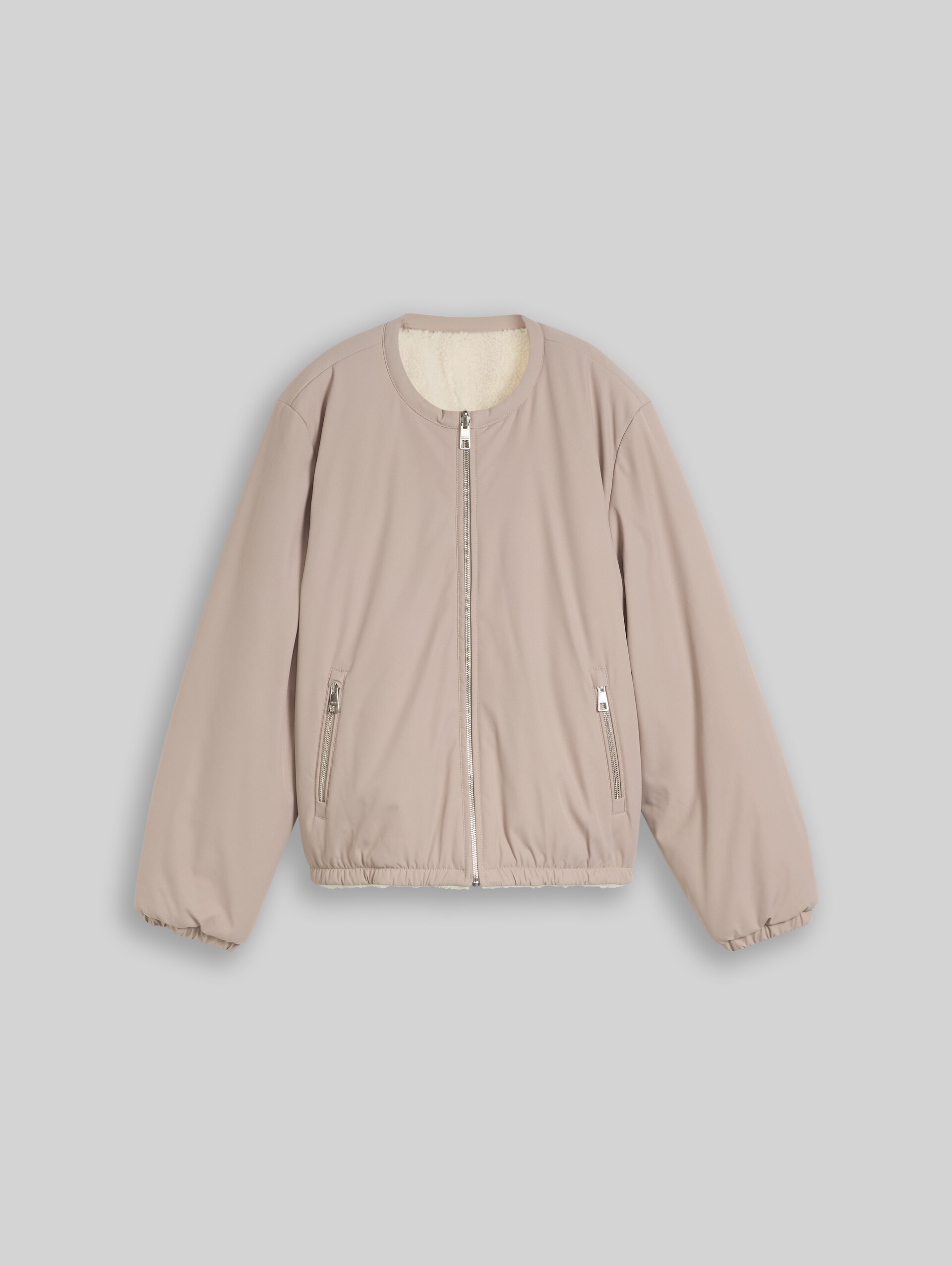 Veste Teddy réversible - atmosphere beige - Vue de face du produit