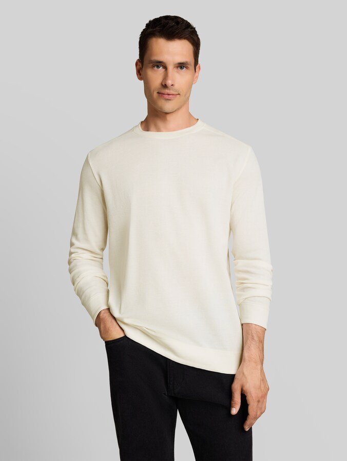 Langarmshirt im Used-Look von Men, Gardenia White