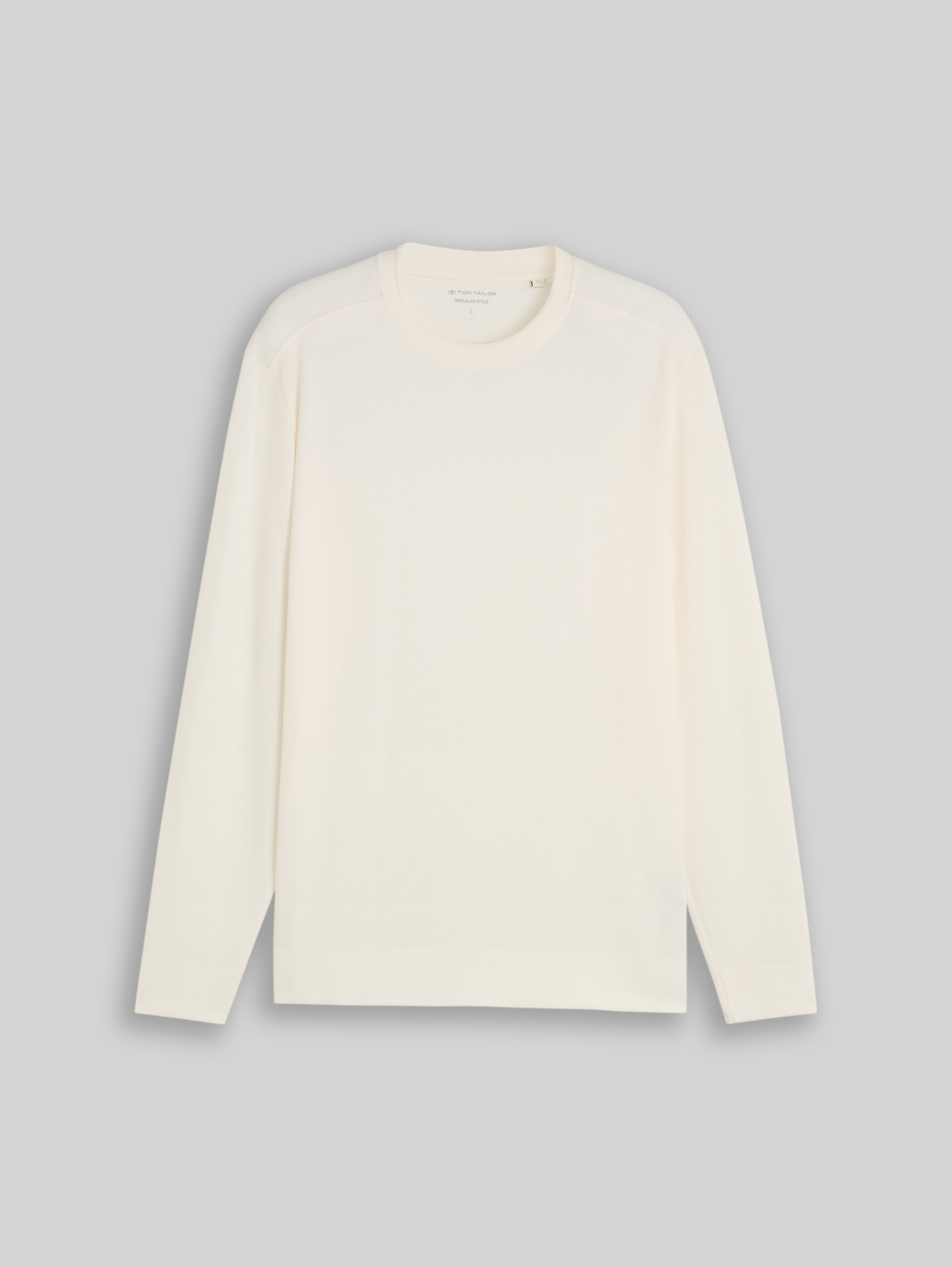 Langarmshirt im Used-Look - Gardenia White - Vorder-Produkt-Ansicht
