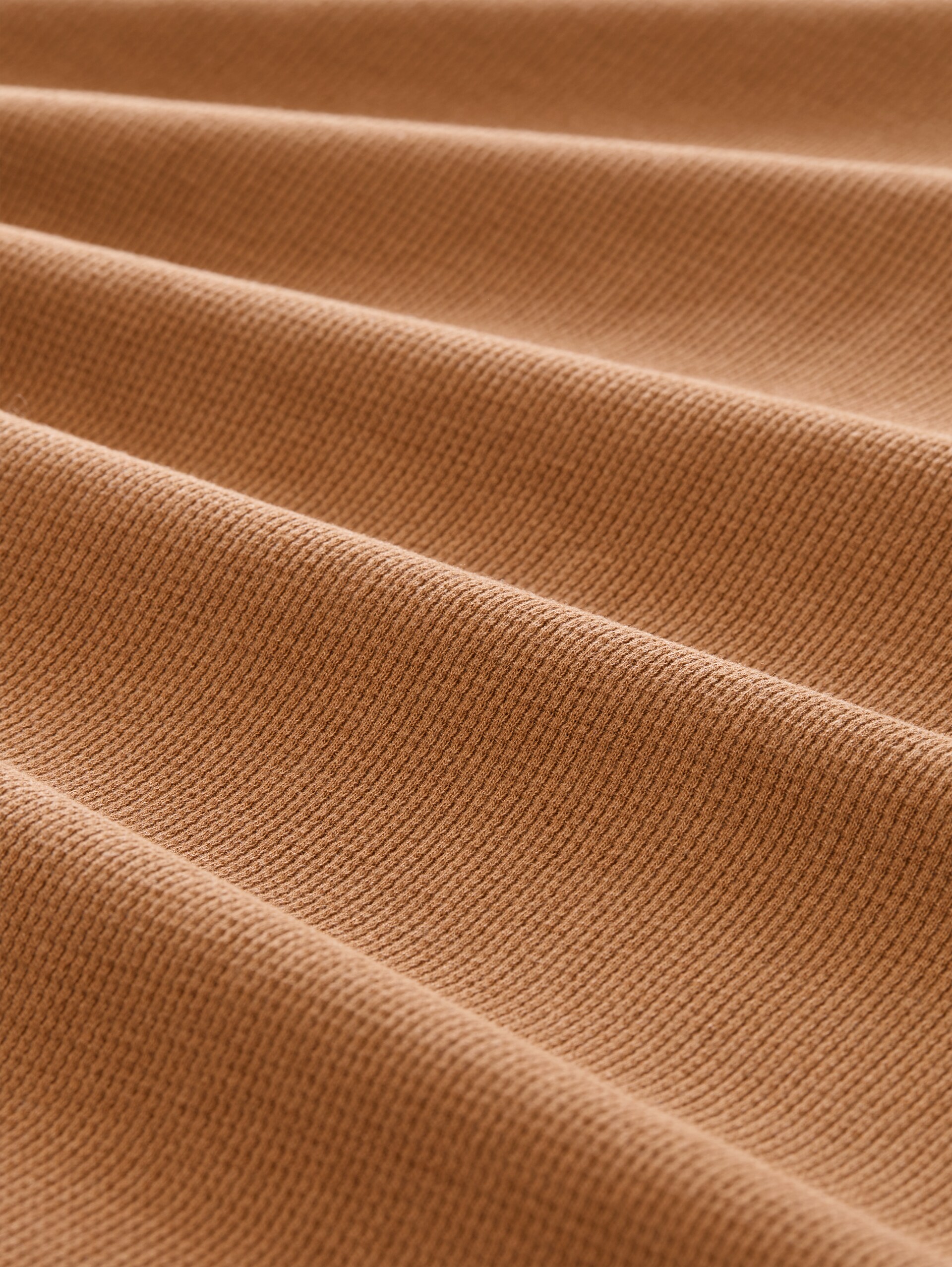 Langarmshirt im Used-Look - bright camel brown - Material-Ansicht