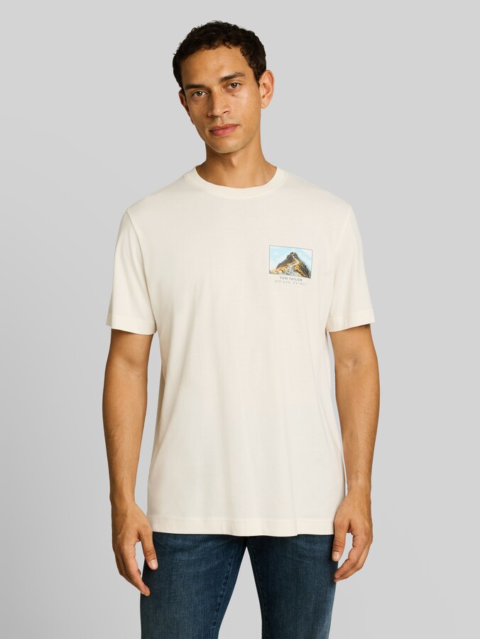 T-Shirt mit Print von Men, Gardenia White