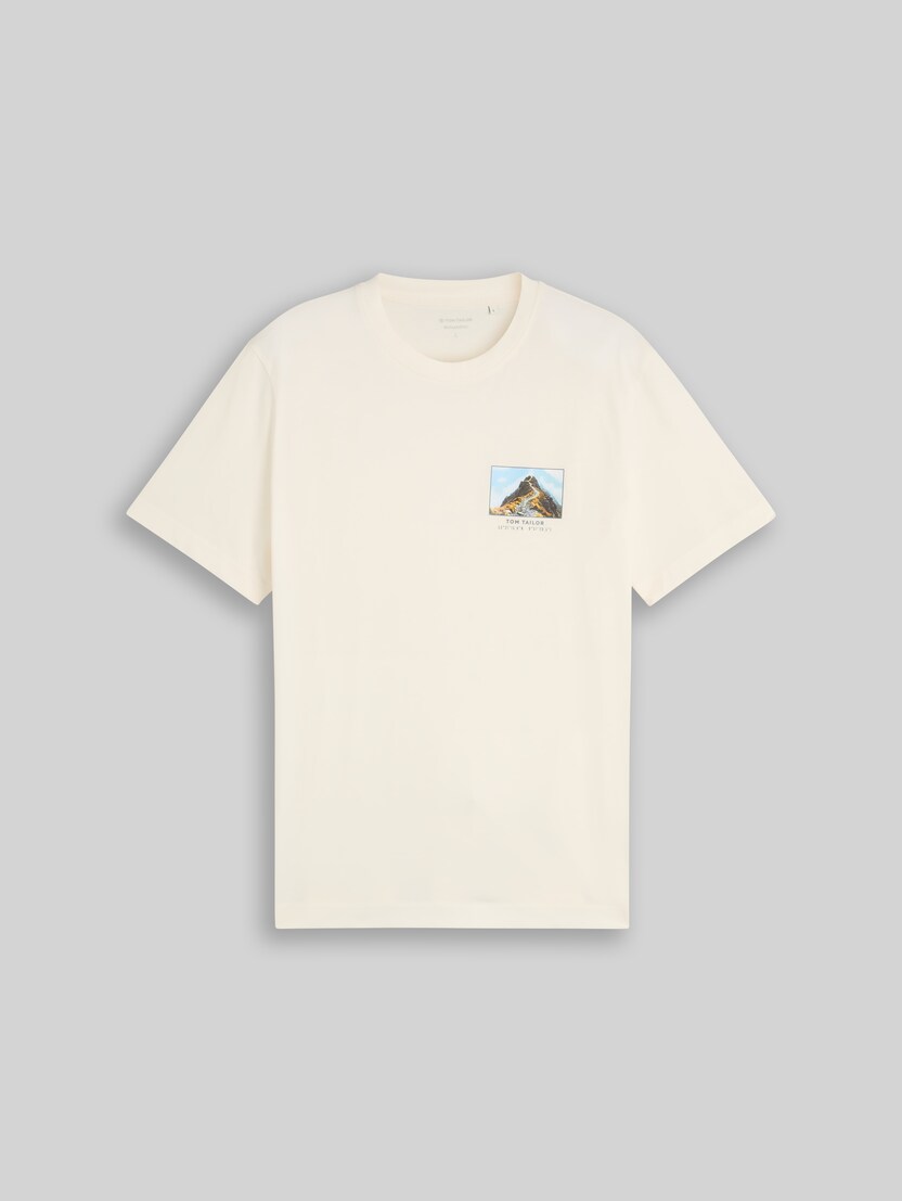 T-Shirt mit Print von Men, Gardenia White