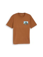 Ausgewählt, T-Shirt mit Print von Tom Tailor, braun