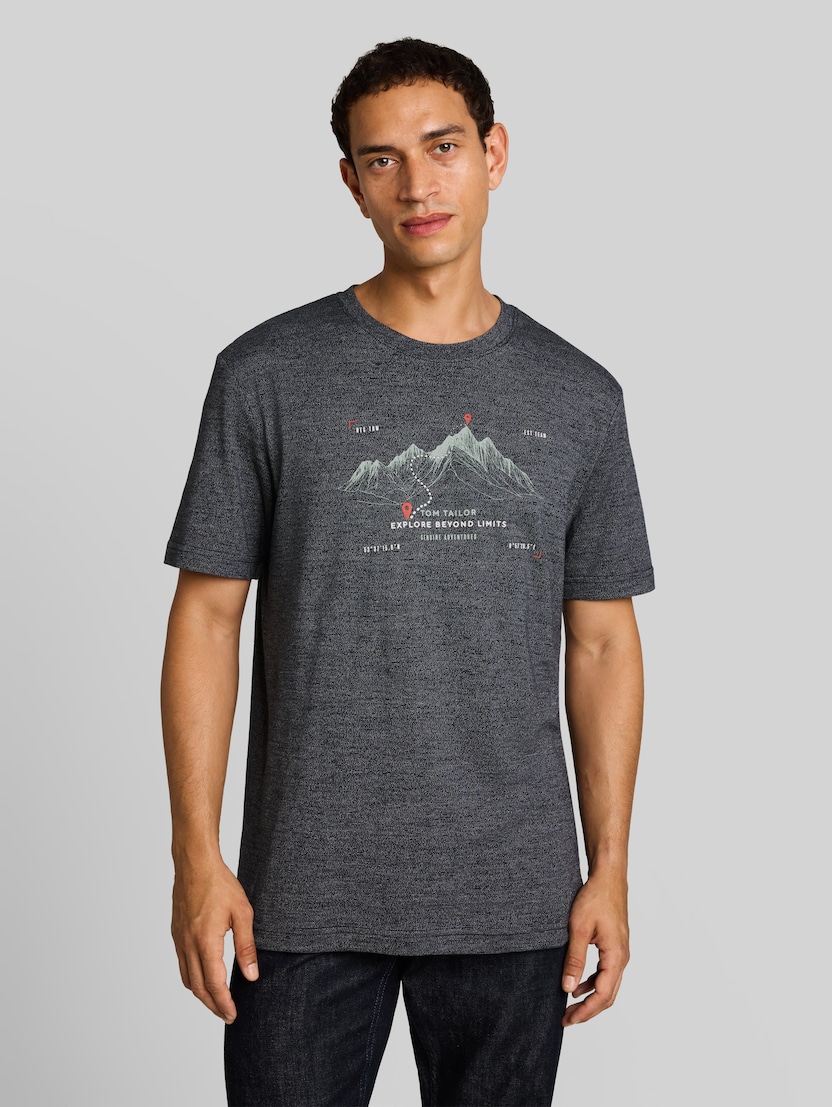 T-shirt met print door Men, navy gardenia white injected
