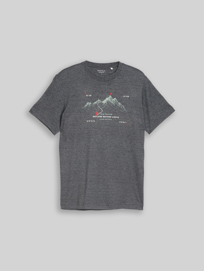 T-Shirt mit Print von Men, navy gardenia white injected