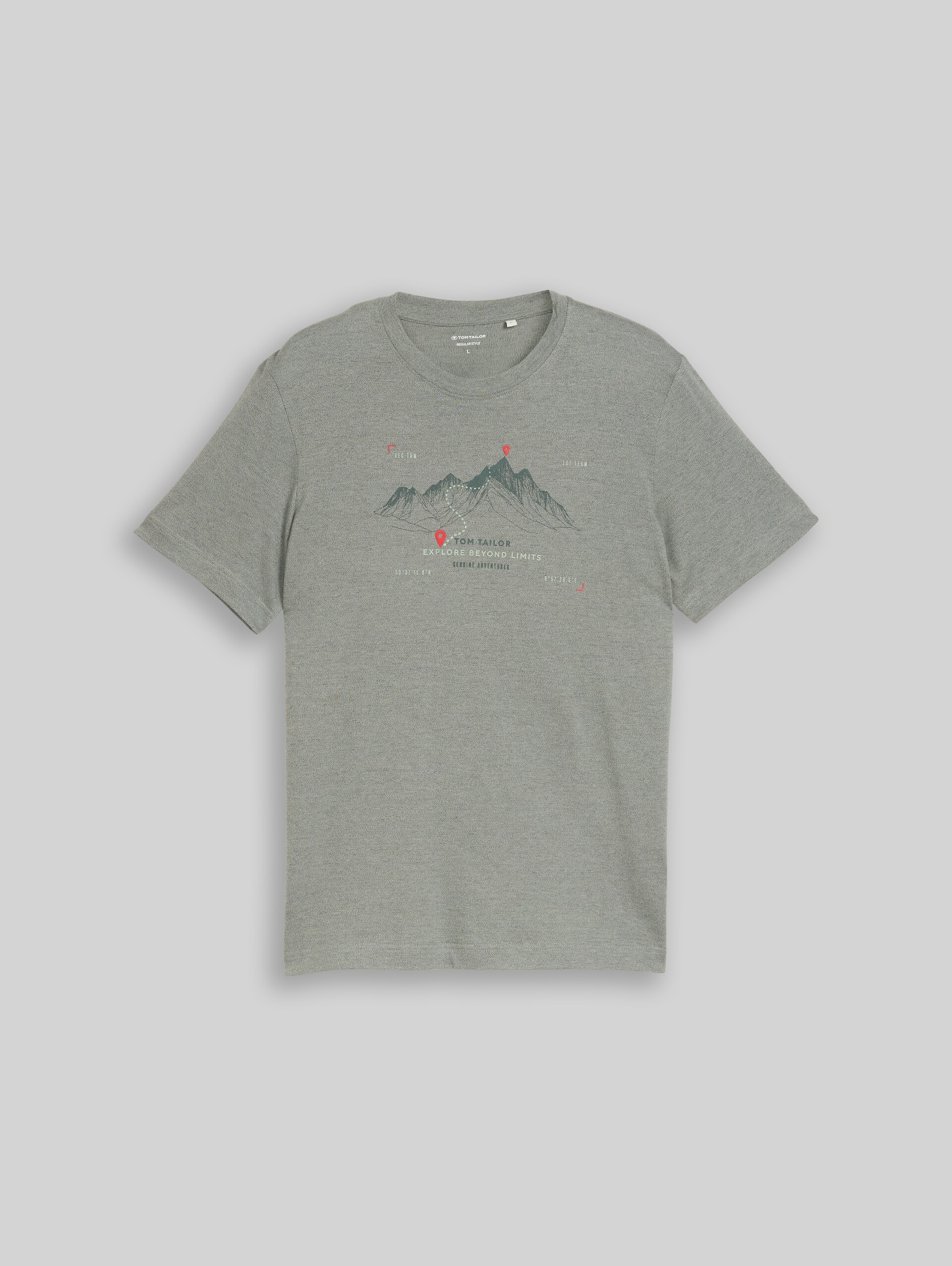 T-shirt met print - mint olive injected stripe - Product vooraanzicht