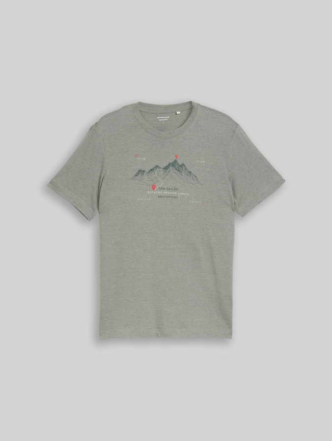 T-Shirt mit Print von Men, mint olive injected stripe