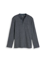 Niet geselecteerd, Serafino T-shirt met lange mouwen en borstzak door Tom Tailor, blauw
