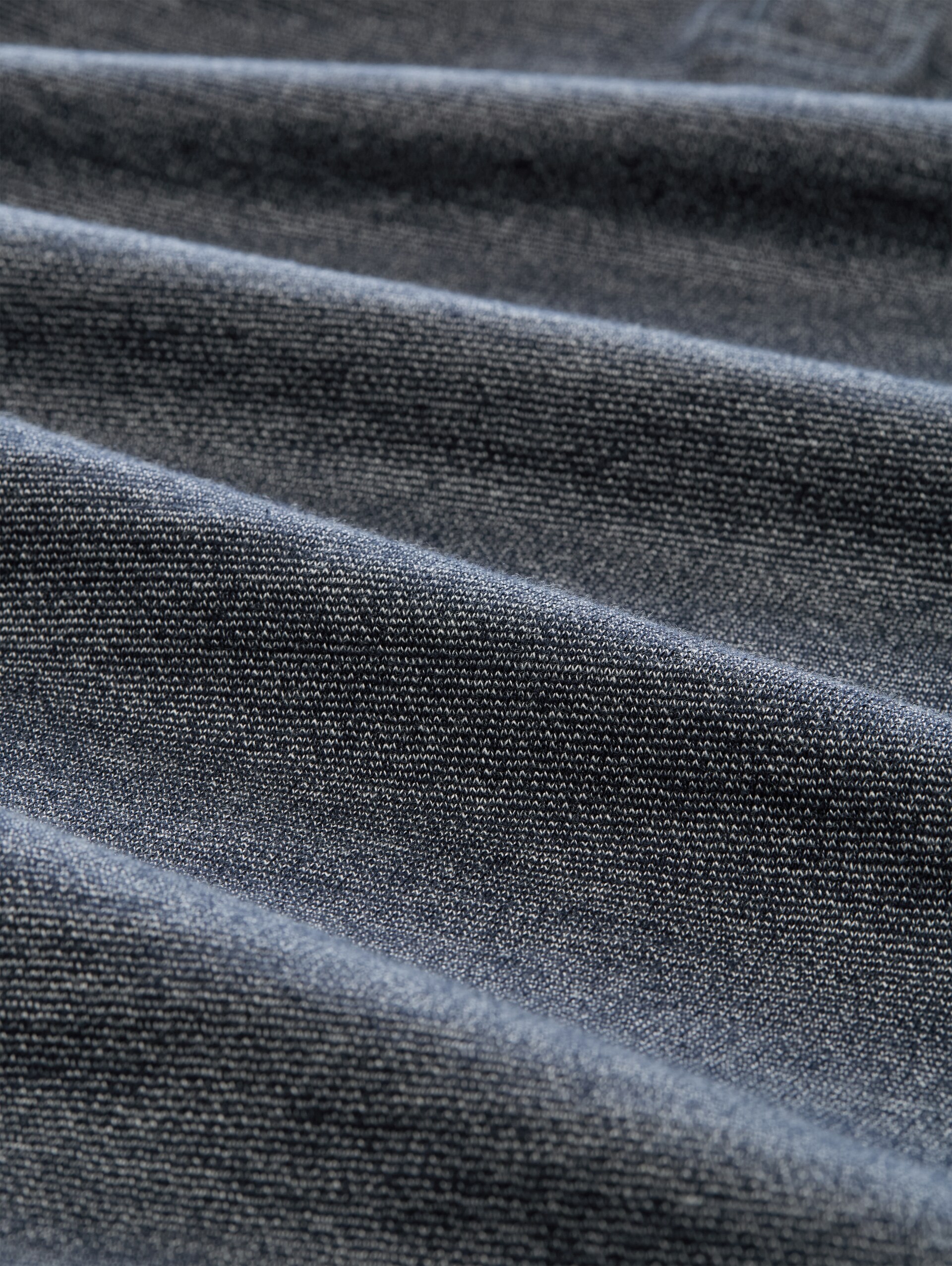 Serafino T-shirt met lange mouwen en borstzak - navy gardenia white injected - Materiaalweergave