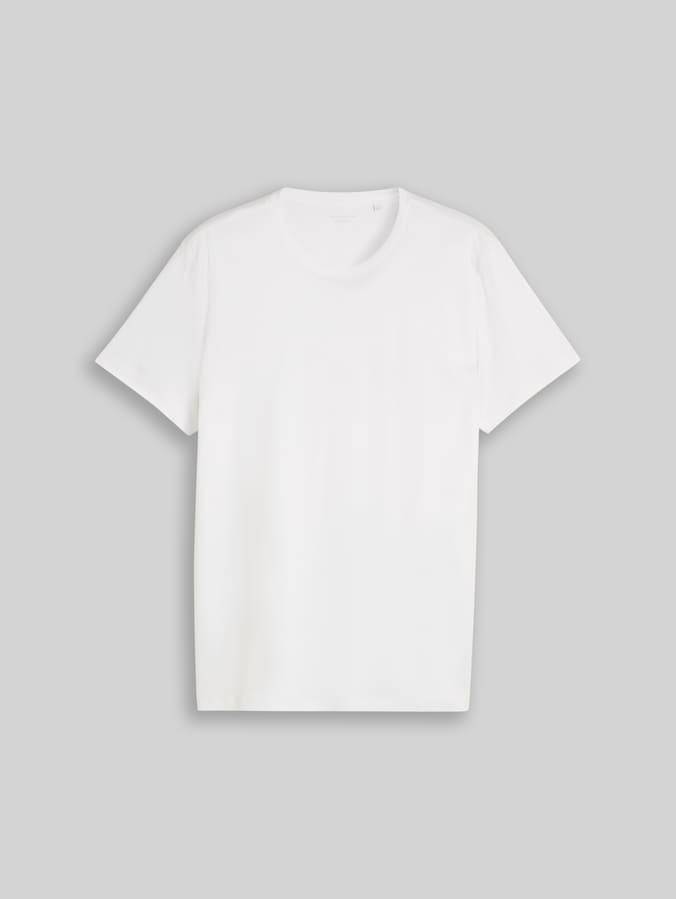 T-Shirt in Unifarben von Men, White