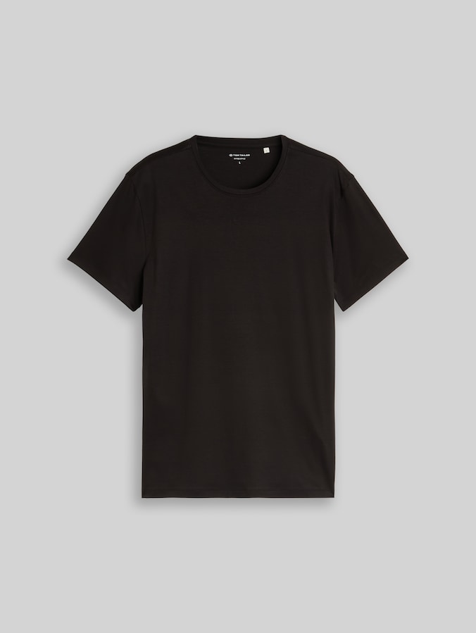 T-Shirt in Unifarben von Men, Black