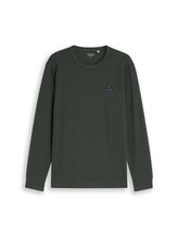 Geselecteerd, T-shirt met lange mouwen en logobadge door Tom Tailor, groen