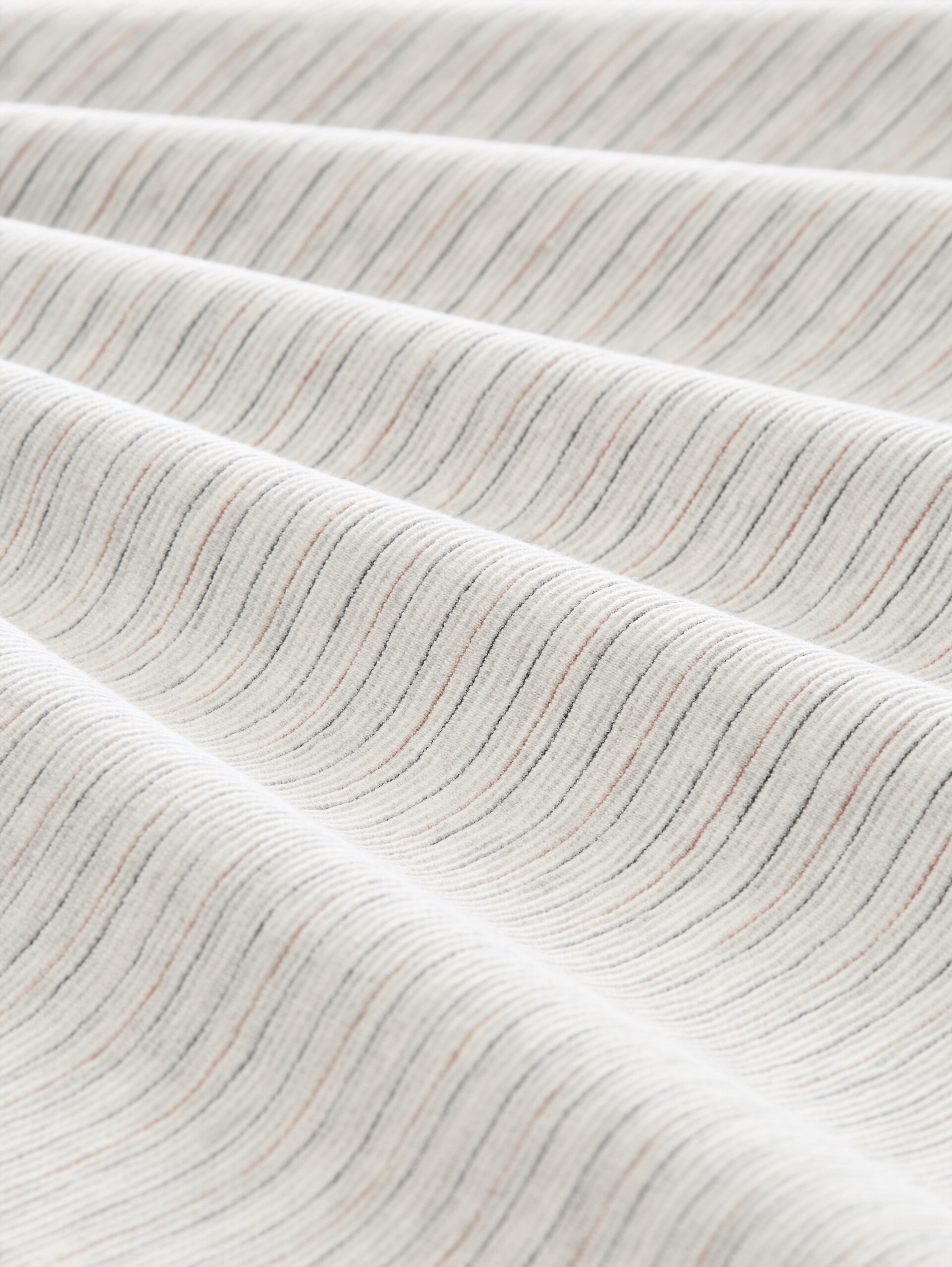 T-Shirt mit Streifenmuster - white brown navy stripes - Material-Ansicht
