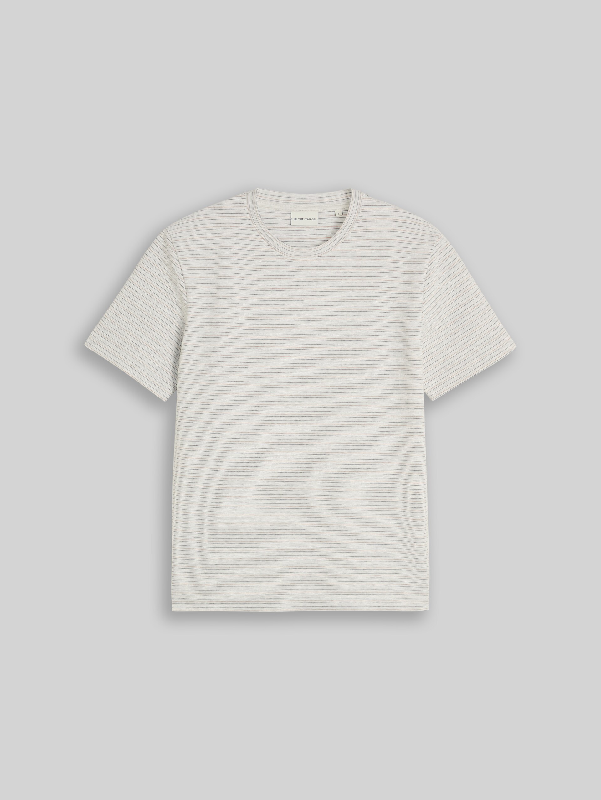 T-Shirt mit Streifenmuster - white brown navy stripes - Vorder-Produkt-Ansicht