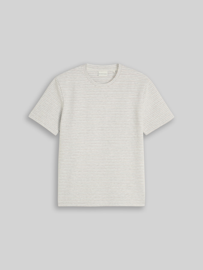 T-Shirt mit Streifenmuster von Men, white brown navy stripes