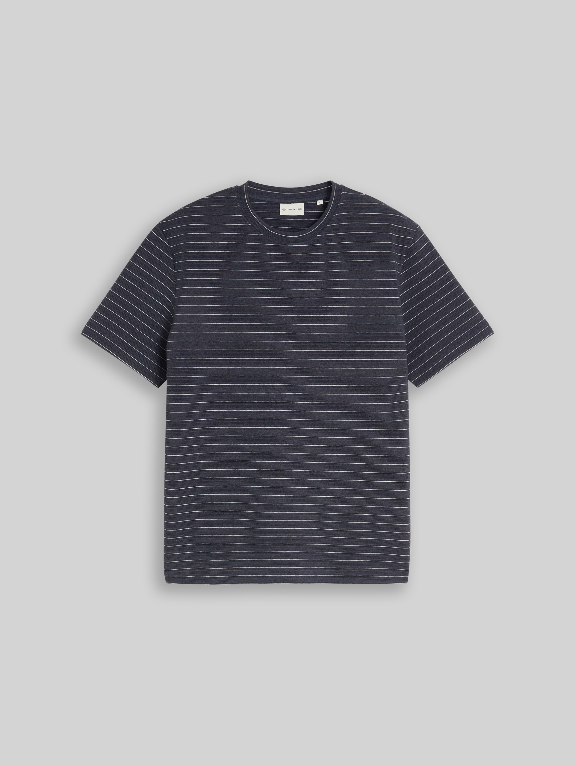T-Shirt mit Streifenmuster - navy brown white stripes - Vorder-Produkt-Ansicht