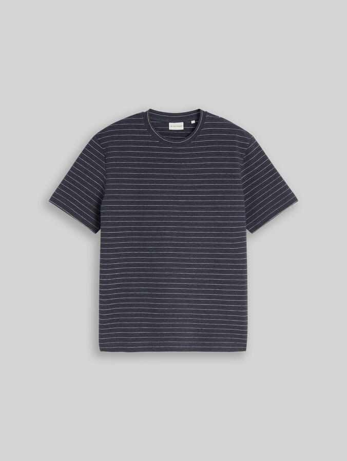 T-Shirt mit Streifenmuster von Men, navy brown white stripes