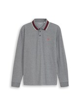 Niet geselecteerd, Piqué poloshirt met lange mouwen en logoprint door Tom Tailor, blauw
