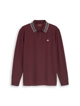 Niet geselecteerd, Piqué poloshirt met lange mouwen en logoprint door Tom Tailor, rood