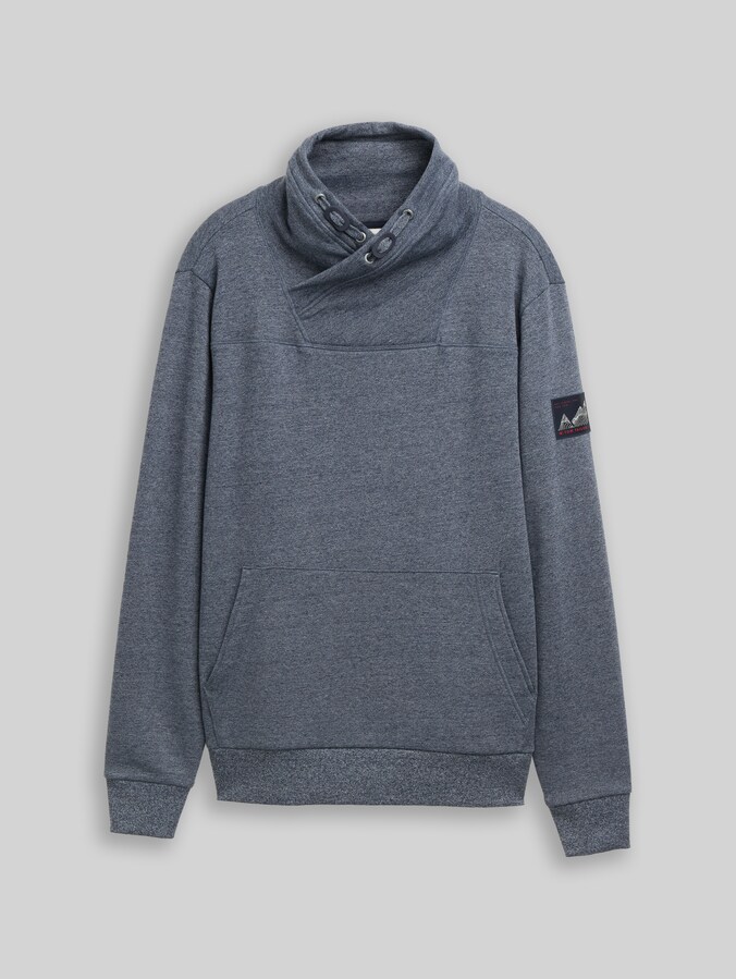 Snood Sweatshirt in Melange-Optik von Men, navy grindle structure