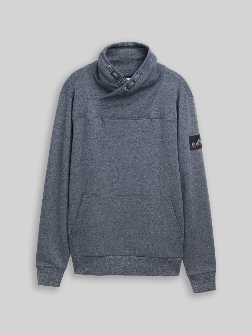 Snood Sweatshirt in Melange-Optik von Men, navy grindle structure