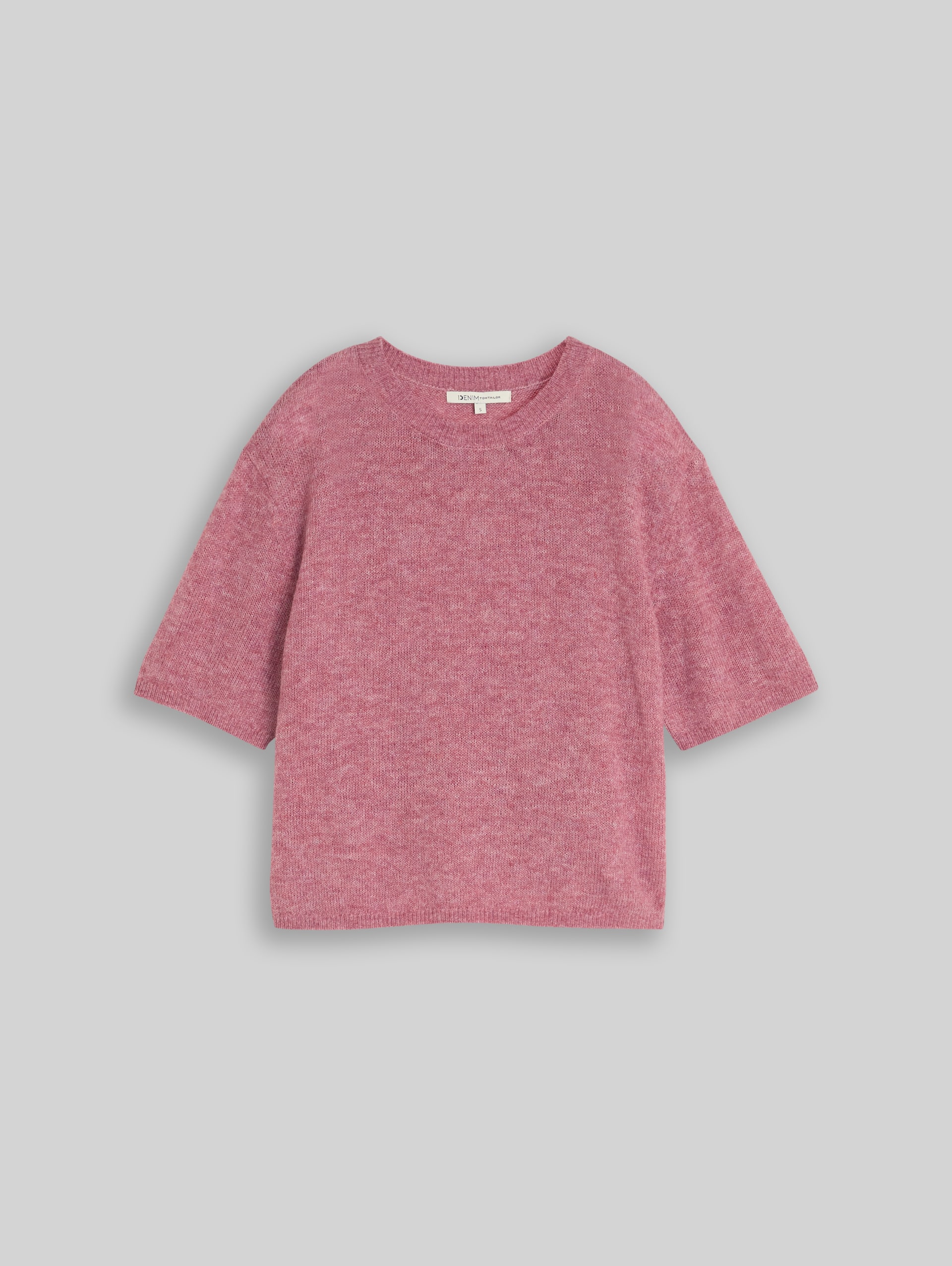 Lightweight Strickpullover mit Alpaka-Anteil - dusty berry melange