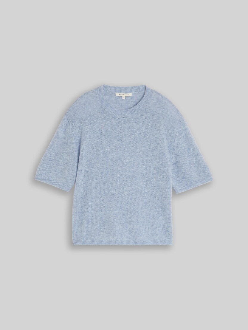 Pull en maille légère avec une touche d'alpaga par Denim Female, foggy sky blue melange