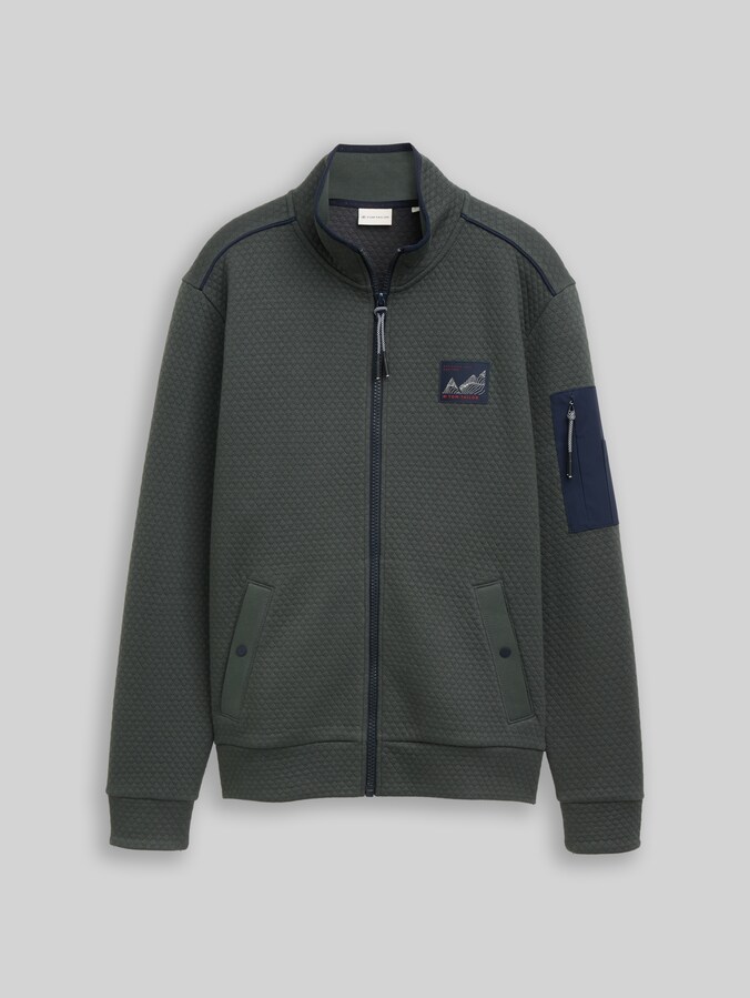 Veste sweat à col montant par Men, Darkest Olive
