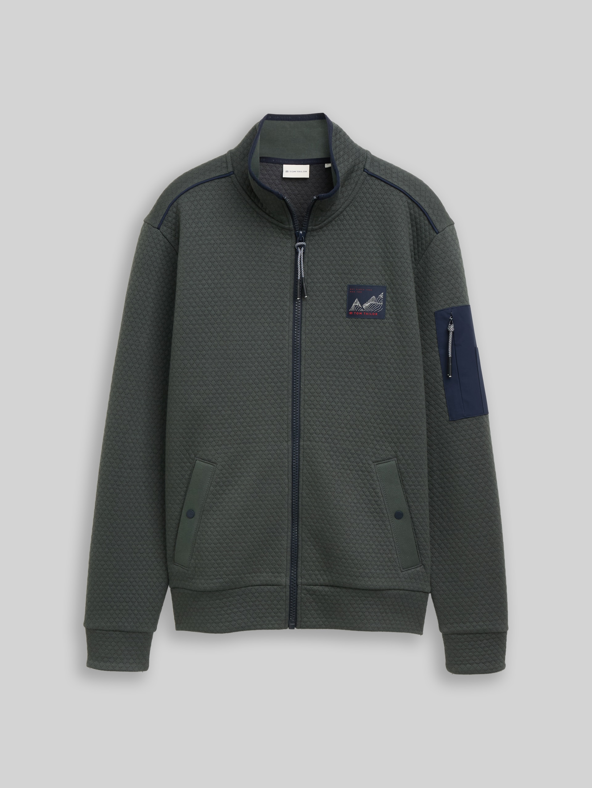 Veste sweat à col montant - Darkest Olive - Vue de face du produit