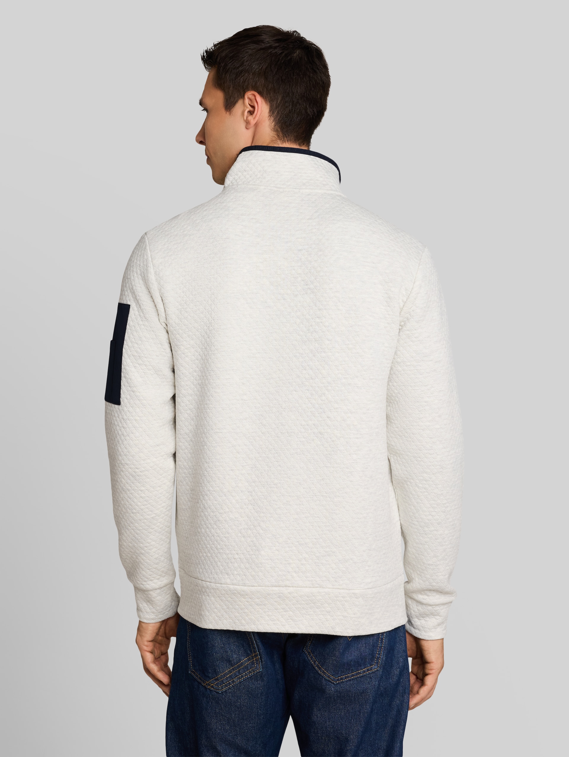 Veste sweat à col montant - soft buttercream melange - Découpe Vue arrière du modèle