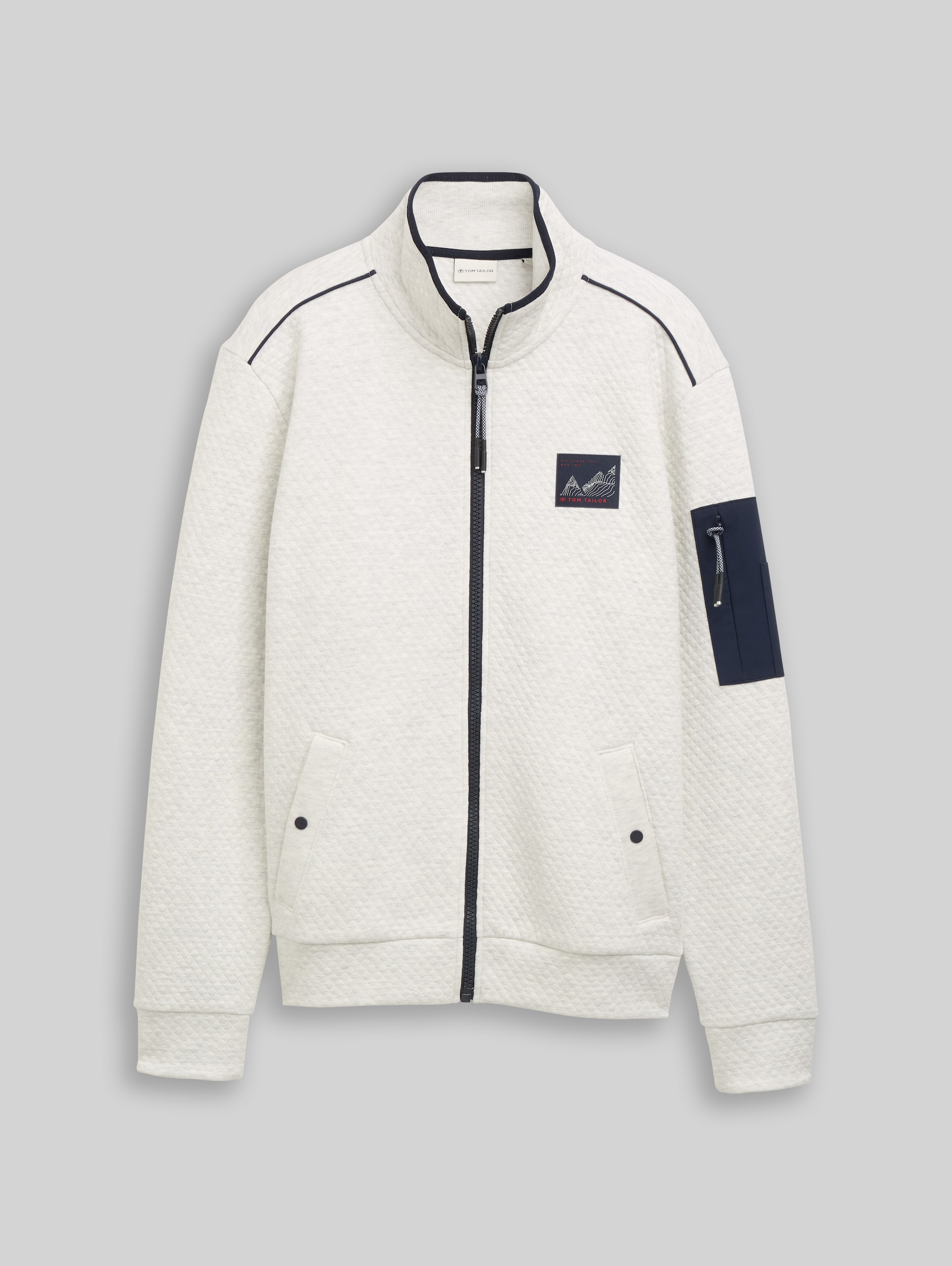 Veste sweat à col montant - soft buttercream melange - Vue de face du produit