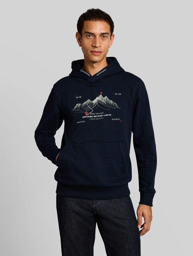 Hoodie Sweatshirt mit Print von Men, sky captain blue