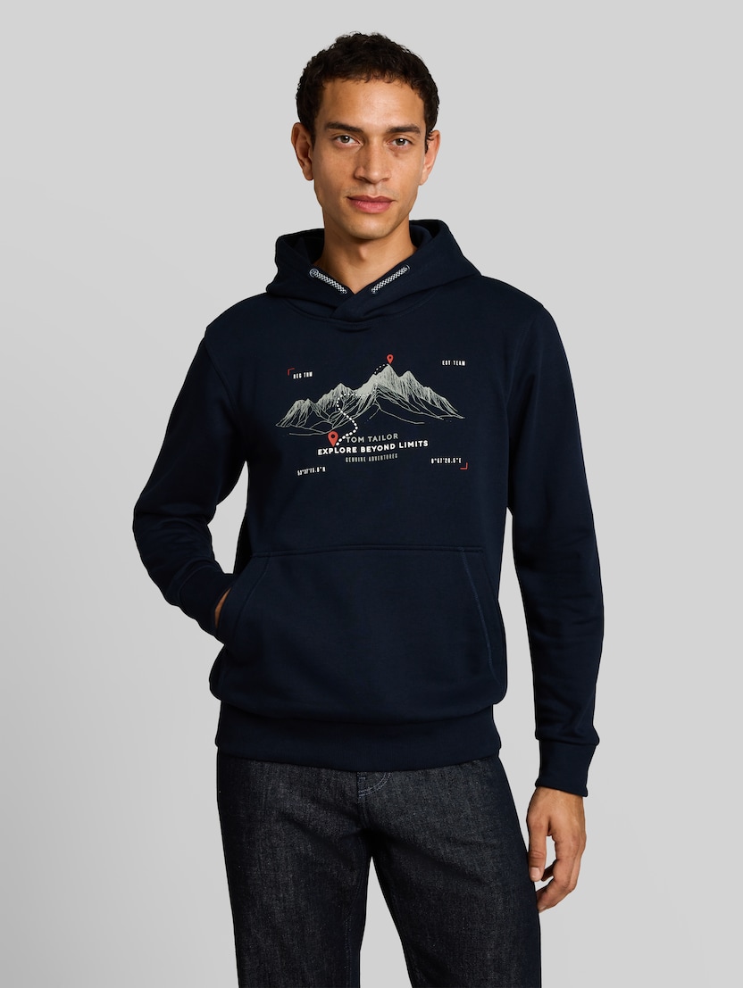 Hoodie met print door Men, sky captain blue