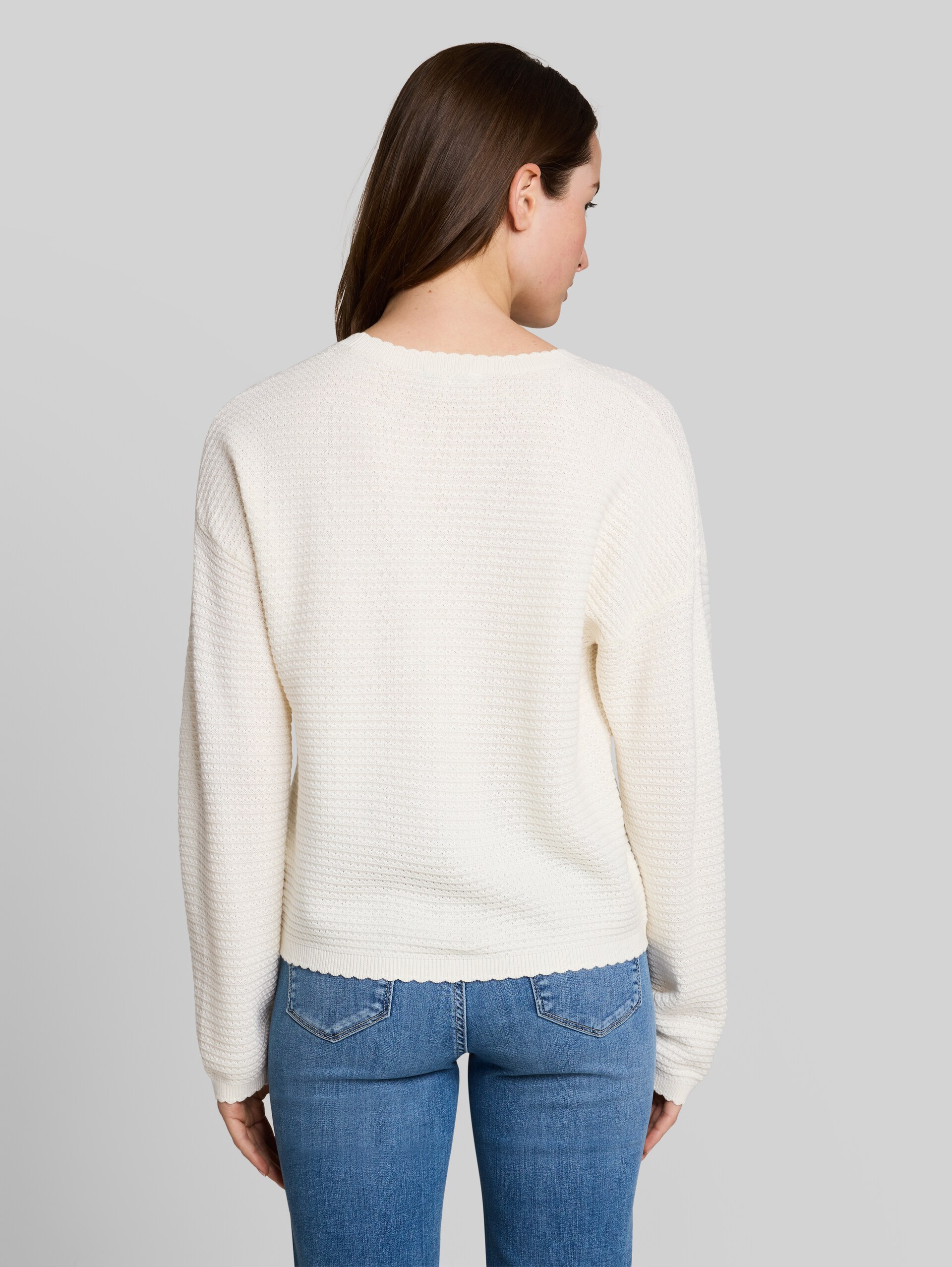 Relaxed Fit Strickpullover - off white
