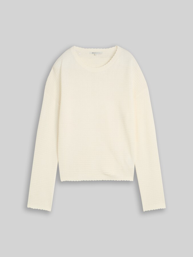 Pull-over en maille Relaxed Fit par Denim Female, off white