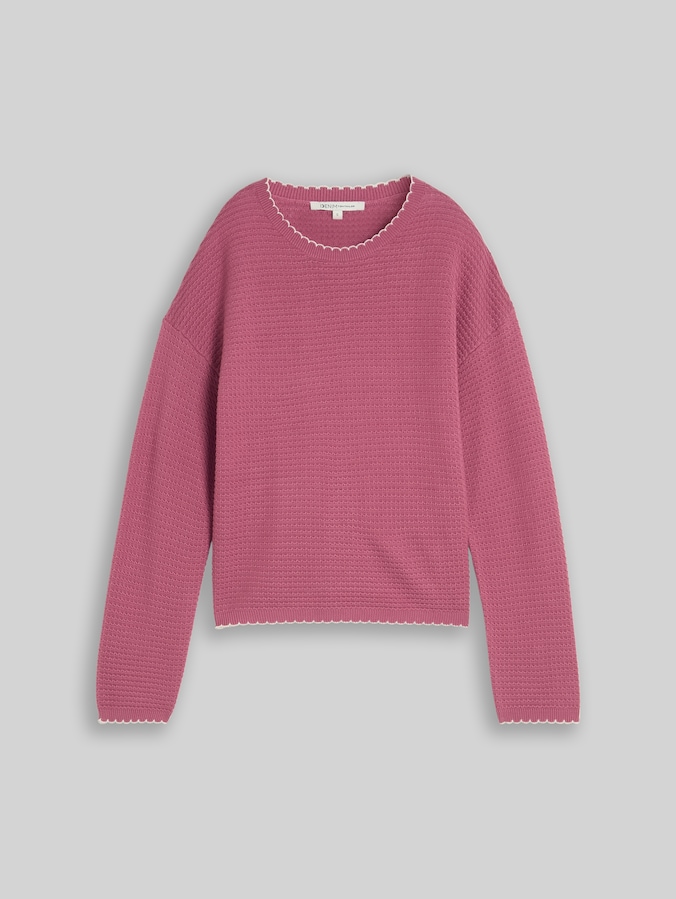 Pull-over en maille Relaxed Fit par Denim Female, dusty berry