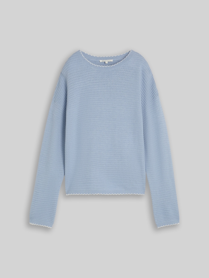 Pull-over en maille Relaxed Fit par Denim Female, foggy sky blue